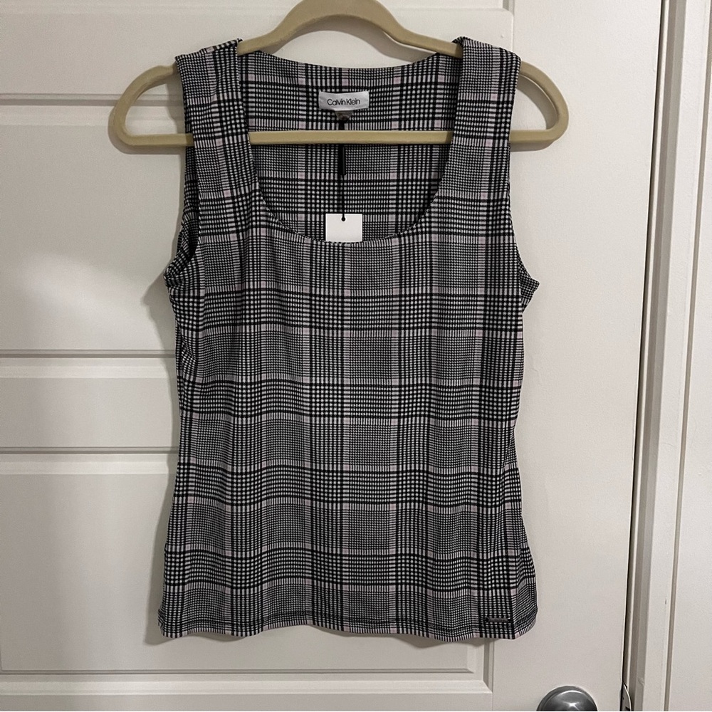 NEW Calvin Klein Plaid Top